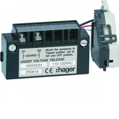Wyzwalacz podnapięciowy zwłoczny x160-x250 110VAC HXA053H HAGER (HXA053H)