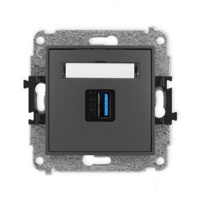 KARLIK ICON Gniazdo pojedyncze USB A-A 3.0 grafitowy mat 28IGUSB-5 (28IGUSB-5)