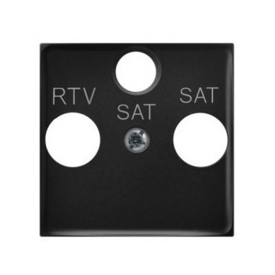 Pokrywa gniazda RTV-SAT z dwoma wyjściami SAT - kolor czarny metalik (PGPA-U2S/33)