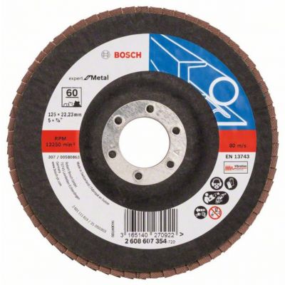 Bosch Listkowa tarcza szlifierska X551, Expert for Metal D = 125 mm, K = 60, wygięta (2608607354)