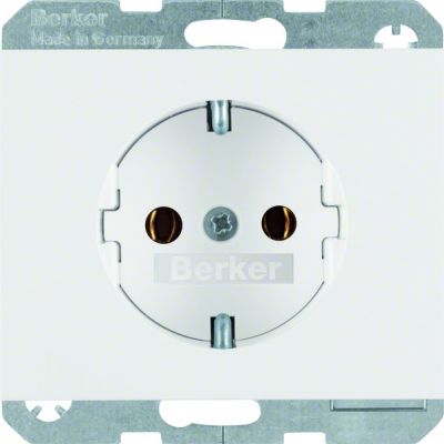 BERKER K.1 Gniazdo SCHUKO kompletne biały 47157009 HAGER (47157009)