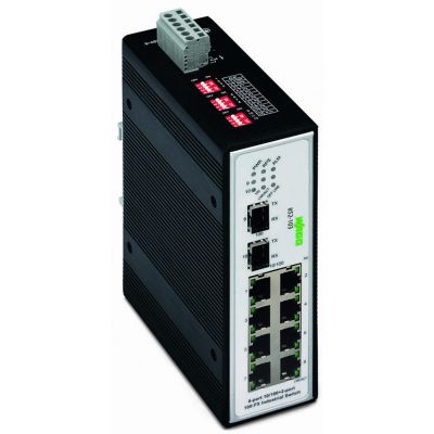 Switch przemysłowy 8 portów 100BASETX/2 sloty 100BASEFX 852-103 WAGO (852-103)