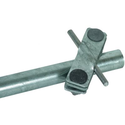 Zacisk do uziomów rurowych fi 27 mm, do drutu 7-10 mm/ płask 40 mm, St/tZn (640015)