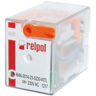 RELPOL Przekaźnik elektromagnetyczny, przemysłowy 4P 7A 230VAC  R4N-2014-23-5230-WTL 860414 (860414)