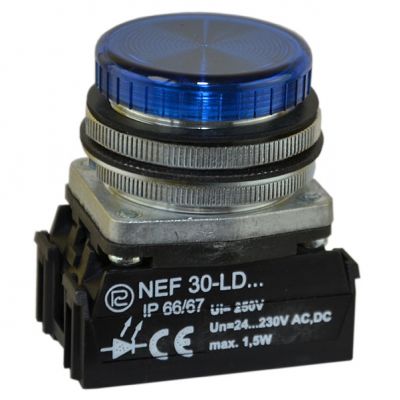 Lampka NEF30Lp/230V/W3 niebieska (W0-L-NEF30LP/220V/W3 N)