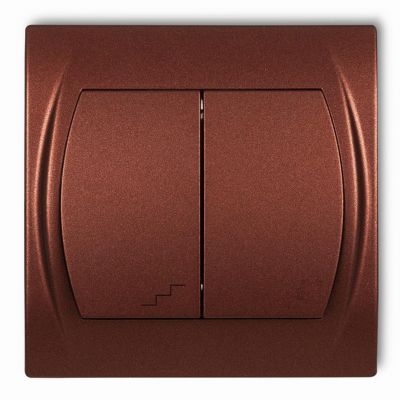 KARLIK LOGO Łącznik jednobiegunowy ze schodowym podświetlany (wspólne zasilanie) brązowy metalik 9LWP-10L.1 (9LWP-10L.1)
