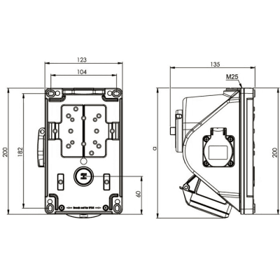 PCE GNIAZDO Z WYŁĄCZNIKIEM COMBO-POL 32A 400V 3P+Z+N, wył. 0-1 96062540W (96062540W)