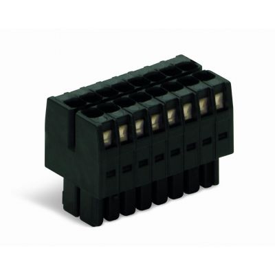 1-przewodowe gniazdo 2-rzędowe CAGE CLAMP pełna ochrona przed błędnym wetknięciem czarny /50szt./ WAGO (713-1104/000-047)
