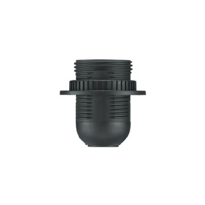 Oprawka E27 - 1 termoplastyczna czarna z kołnierzem D.3006 PAWBOL (D.3006)
