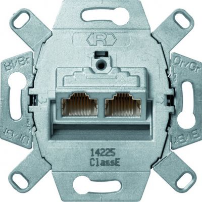 BERKER one.platform Mechanizm gniazda komp. UAE podwójna (RJ45), ekranowane, kat.6a, klasa 455501 HAGER (455501)