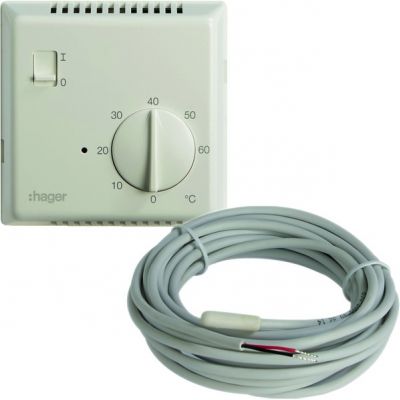 Termostat elektroniczny z wyłącznikiem i zewnętrznym czujnikiem IP65 230V 1Z 8A EK005 HAGER (EK005)