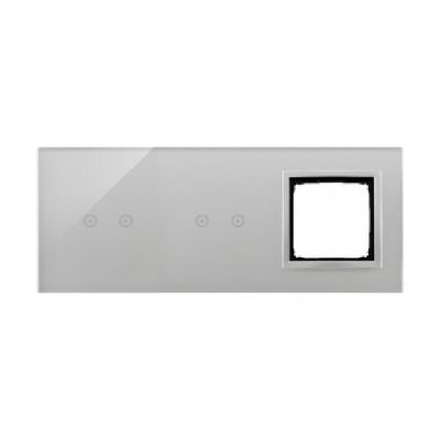 Simon 54 Touch Panel dotykowy S54 Touch 3 moduły 2 pola dotykowe poziome + 2 pola dotykowe poziome + 1 otwór na osprzęt S54 srebrna mgła DSTR3220/71 (DSTR3220/71)