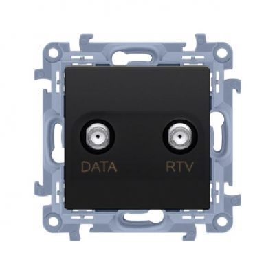 Simon 10 Gniazdo antenowe końcowe RTV-DATA  1x wejście: 5÷1000 MHz czarny CAD1.01/49 (CAD1.01/49)