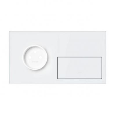 Simon 100 Panel 2-krotny: 1 gniazdo + 1 klawisz + 1 zaślepka biały mat 10020221-230 (10020221-230)