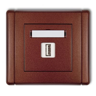 KARLIK FLEXI Gniazdo pojedyncze USB-AA 2.0 brązowy metalik 9FGUSB-1 (9FGUSB-1)