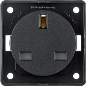 Integro Flow Gniazdo z uz.  Standard brytyjski  z podwyż. ochr. styków, czarny (9626205)