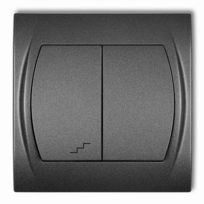 KARLIK LOGO Łącznik jednobiegunowy ze schodowym podświetlany (wspólne zasilanie) grafitowy 11LWP-10L.1 (11LWP-10L.1)