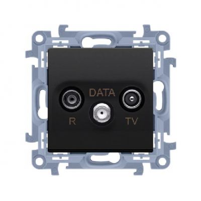 Simon 10 Gniazdo antenowe R-TV-DATA . 1x wejście: 5-862 MHz czarny CAD.01/49 (CAD.01/49)