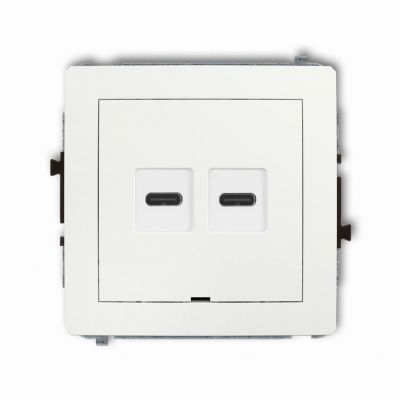 KARLIK DECO Ładowarka USB podwójna 2xUSB C, 20W max., bez pola opisowego biały mat 25DCUSBBO-7 (25DCUSBBO-7)