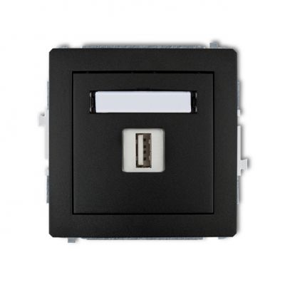 KARLIK DECO Mechanizm gniazda pojedynczego USB-AA 2.0 czarny mat 12DGUSB-1 (12DGUSB-1)