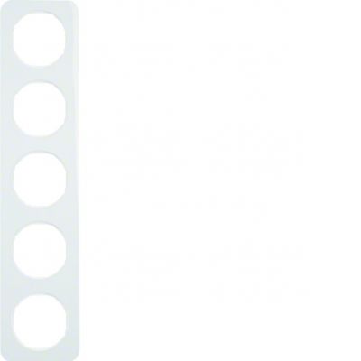 BERKER R.1 Ramka pięciokrotna biała połysk 10152189 HAGER (10152189)