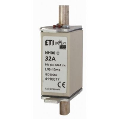 Wkładka topikowa NH do ochrony akumulatorów, magazynów energii DC NH00 gBat 80A 80V DC 004110081 ETI (004110081)