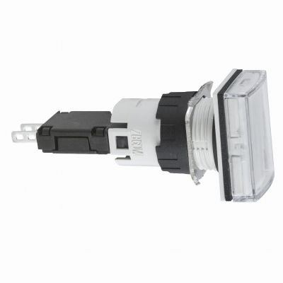 Harmony XB6 Kompletny wskaźnik świetlny Biały LED Prostokątny 12-24V AC/DC 16 mm Plastikowy XB6DV1BB SCHNEIDER (XB6DV1BB)