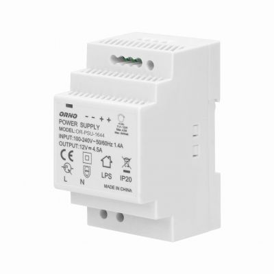 Zasilacz na szynę DIN 12VDC, 4,5A, 54W, szerokość 3 moduły ORNO (OR-PSU-1644)