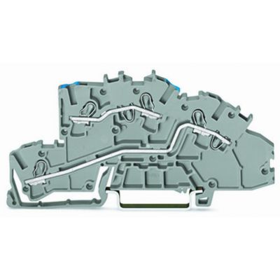 Piętrowa złączka instalacyjna z otworem montażowym 2,5mm2 szara /50szt./ WAGO (2003-7649)