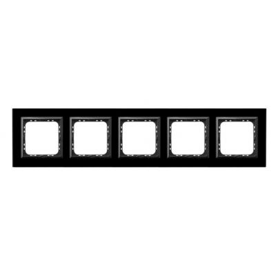 SONATA Ramka pięciokrotna - kolor czarne szkło R-5RGC/32/25 OSPEL (R-5RGC/32/25)
