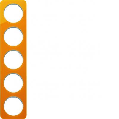 BERKER R.1 Ramka pięciokrotna akryl pomarańczowy przezroczysty/biała 10152339 HAGER (10152339)