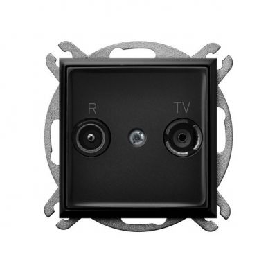 ARIA Gniazdo RTV przelotowe 10-dB - kolor czarny metalik (GPA-10UP/m/33)