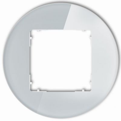 ICON Ramka pojedyncza okrągła - efekt szkła (ramka: szara; spód: biały) szary (15-0-IRSO-1)