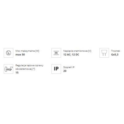 Oprawa punktowa 1x50W GU5,3 12V IP20 ARGUS CT-2115-C chrom 00305 KANLUX (305)