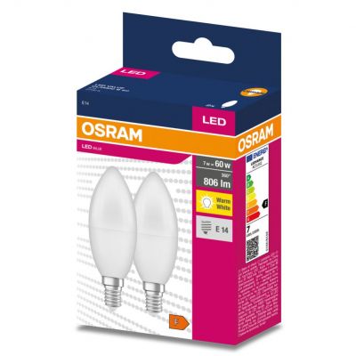 Żarówka LED /2szt./ Świeczka E14 7,5W=60W 806lm 2700K ciepła biel 200st OSRAM (4058075479159)