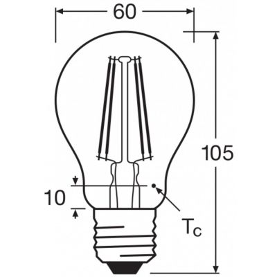 Żarówka LED /5szt./ E27 6,5W=60W 806lm 2700K ciepła biel filament OSRAM (4058075090569)