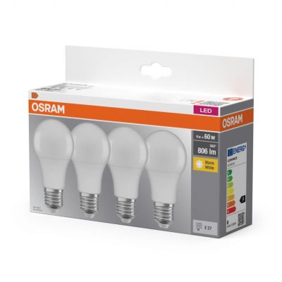 Żarówka LED /4szt./ E27 8W=60W 806lm 2700K ciepła biel OSRAM (4058075819450)