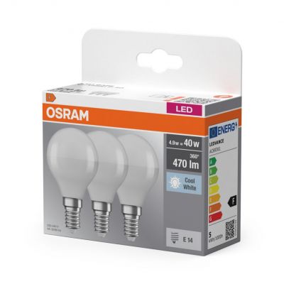 Żarówka LED /3szt./ Kulka E14 4,9W=40W 470lm 4000K neutralna biel OSRAM (4058075429727)