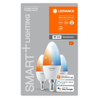 3PAK Żarówka LED E14 B35 5W 470lm CCT SMART+ WiFi Ściemnialna 4058075485914 LEDVANCE (4058075485914)