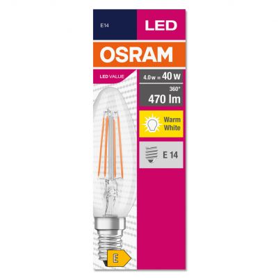 Żarówka LED E14 4W/827 E14 VALUE CL B FIL 40 non-dim 4W/827 4058075438637 LEDVANCE (4058075438637)