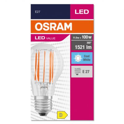 Żarówka LED E27 11W/840 E27 VALUE CL A FIL 100 non-dim 11W/840 4058075439597 LEDVANCE (4058075439597)