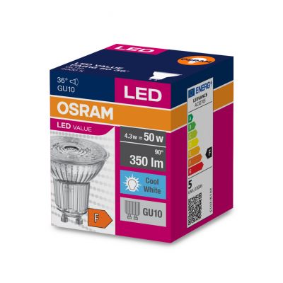 Żarówka LED VALUE PAR16 50 36st 3,6W/840 GU10 4058075055155 LEDVANCE (4058075055155)