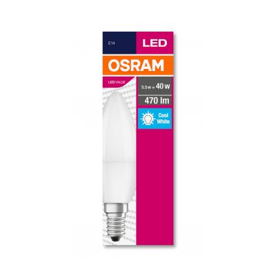 Żarówka LED E14 4,9/40W 470lm 200° 4000K neutralna biel VALUE OSRAM (4052899973367)