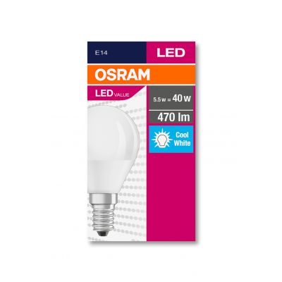 Żarówka LED E14 kulka 4,9W 470lm 200 ° 4000K neutralna biel VALUE OSRAM (4058075147911)