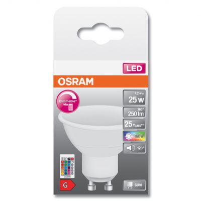 Żarówka LED HALOGEN GU10 4,5W OSRAM RGBW RGB+PILOT (4058075445970)