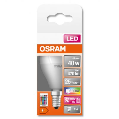 OSRAM Żarówka LED KULKA E14 5,5W 40W RGBW + PILOT LEDVANCE (4058075430877)