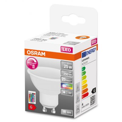 Żarówka LED HALOGEN GU10 4,5W OSRAM RGBW RGB+PILOT (4058075445970)