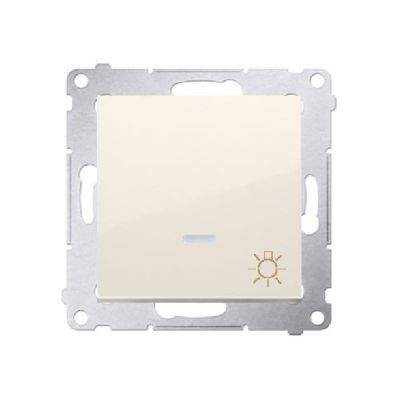 Simon 54 Przycisk „światło” z podświetleniem LED 16A 250V zaciski śrubowe kremowy DS1AL.01/41 KONTAKT (DS1AL.01/41)