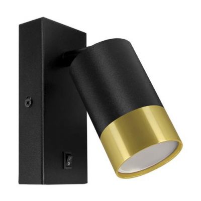 Lampa kinkiet oprawa dekoracyjna PUZON WLL GU10 max 35W czarny/złoty 04286 IDEUS (04286)