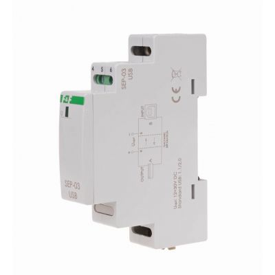 F&F separator / wzmacniacz linii USB 1 moduł zasilanie 5V DC montaż na szynie DIN SEP-03USB (SEP-03USB)